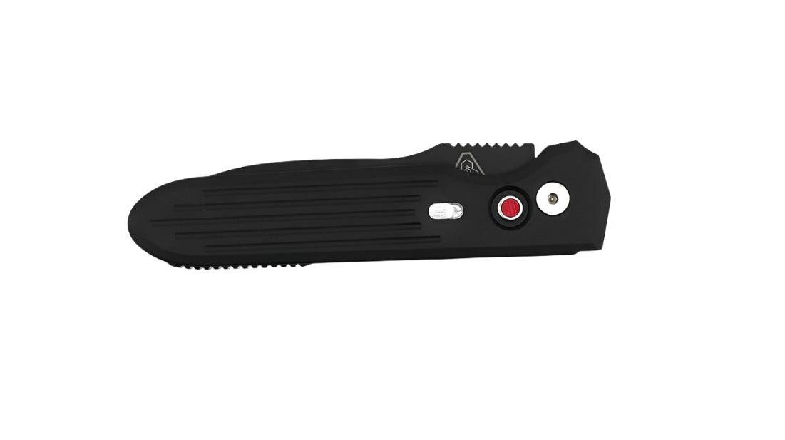 Pro-Tech Prometheus Design Werx Invictus Auto Folder Black Blade Black Handle Red G10 Push Button