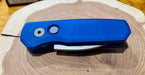 Pro-Tech Runt 5 Blue Handle Stonewash Wharncliffe 20-CV (R5101-Blue)