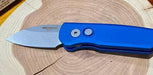 Pro-Tech Runt 5 Blue Handle Stonewash Wharncliffe 20-CV (R5101-Blue)