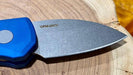 Pro-Tech Runt 5 Blue Handle Stonewash Wharncliffe 20-CV (R5101-Blue)