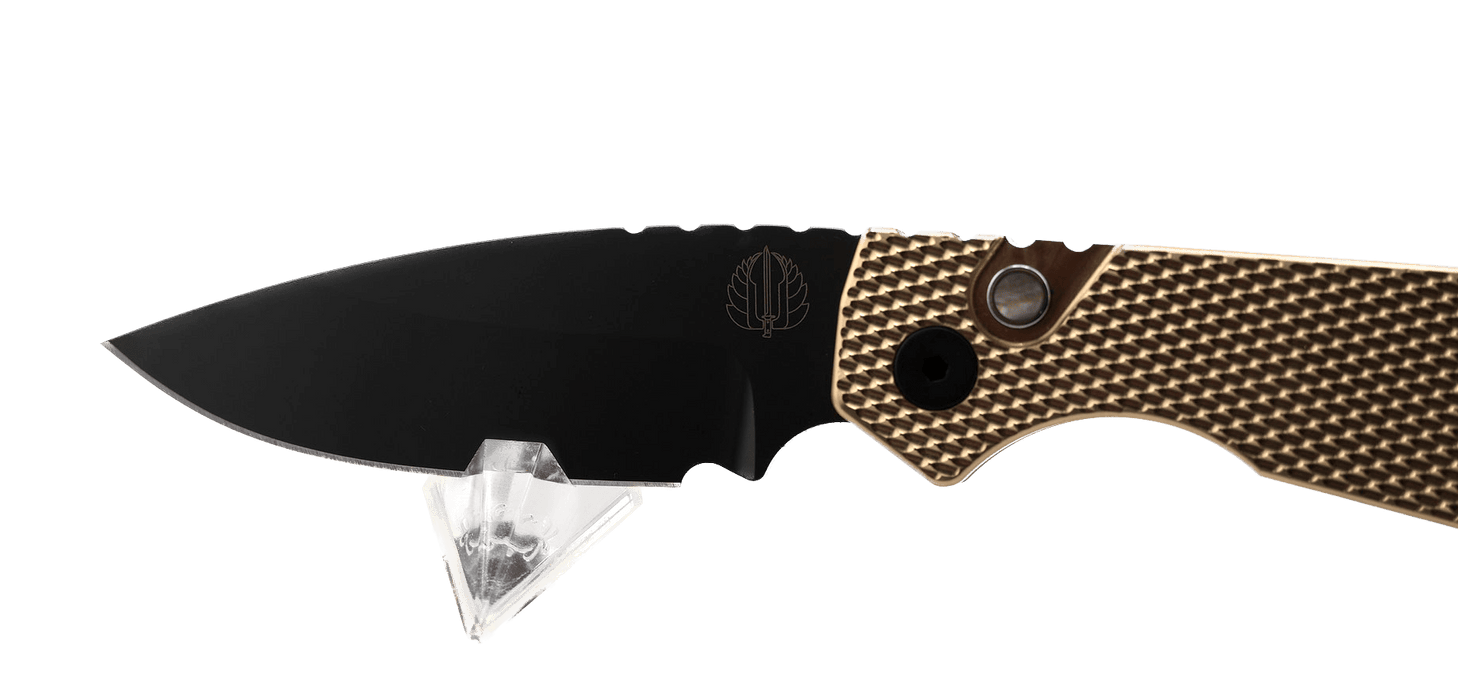 Pro-Tech Strider PT236 PT+ Auto Folding Knife 3.05" MagnaCut Black DLC Drop Point Blade AlBronze Bronze Handles