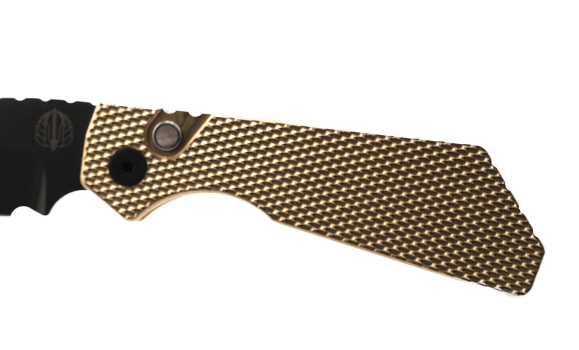 Pro-Tech Strider PT236 PT+ Auto Folding Knife 3.05" MagnaCut Black DLC Drop Point Blade AlBronze Bronze Handles