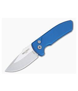 Protech Knives Les George SBR Black DLC Blue Handle Knife LG403-BLUE