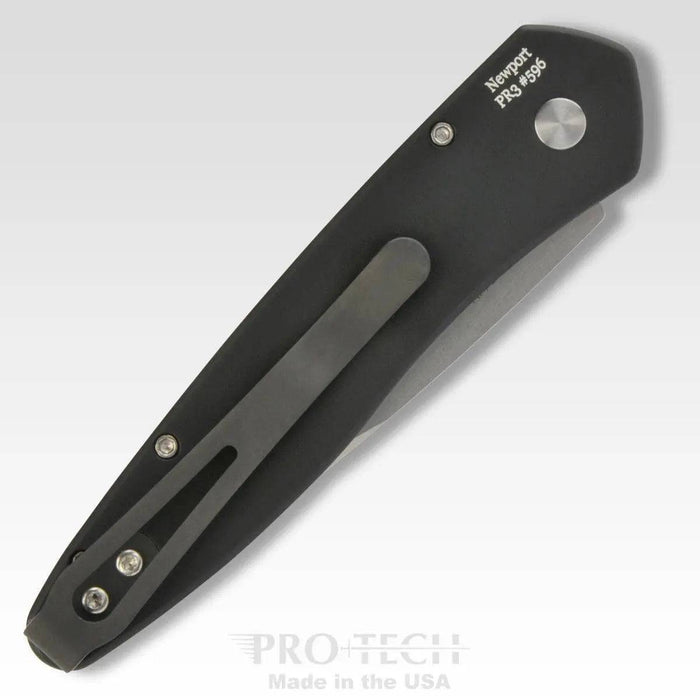 ProTech Newport Auto Knife Black (3" Stonewash) 3405