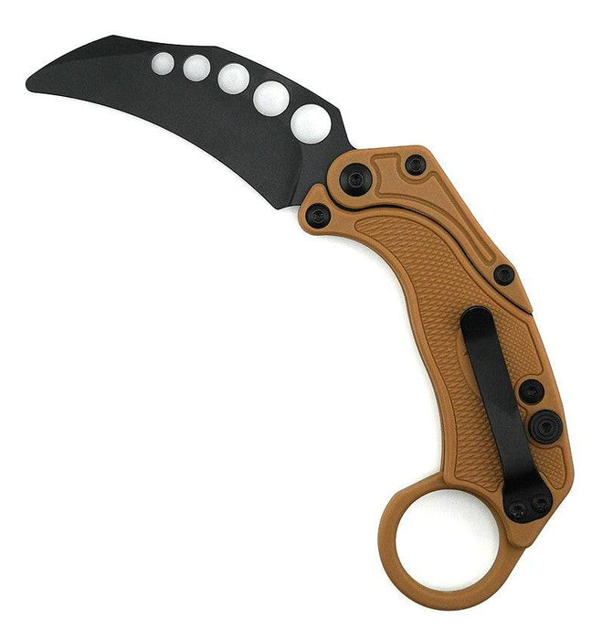 Reate Exo-K Karambit Gravity Knife Black Aluminum (3.1" Black PVD)