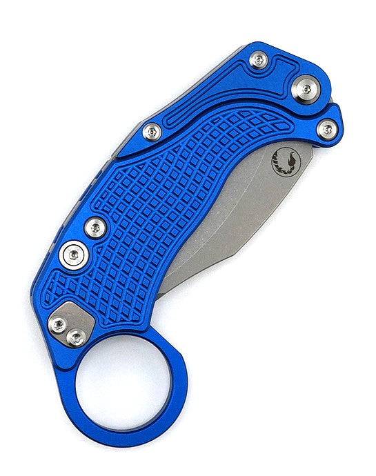 Reate Exo-K Karambit Gravity Knife Blue Aluminum (3.1" Stonewash)