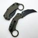 Reate Exo-K Karambit Gravity Knife Green Aluminum (3.1" Black PVD)