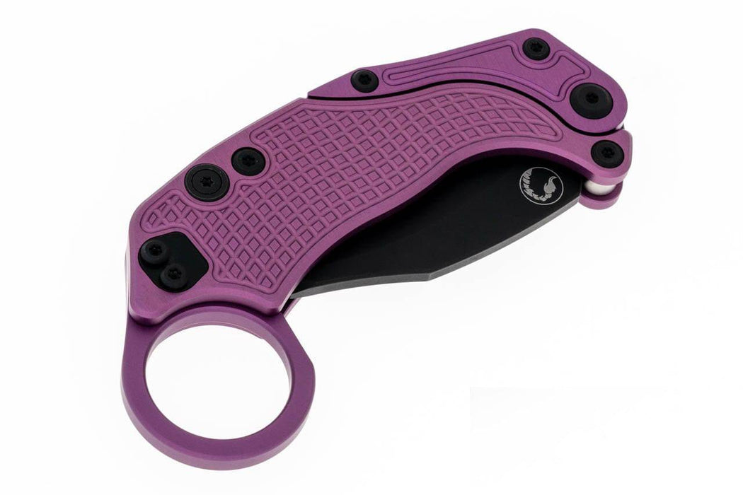 Reate Exo-K Karambit Gravity Knife Purple Aluminum (3.1" Black PVD)