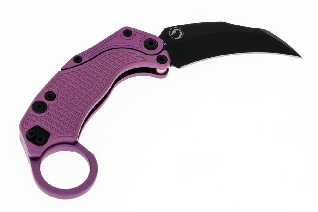 Reate Exo-K Karambit Gravity Knife Purple Aluminum (3.1" Black PVD)