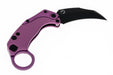 Reate Exo-K Karambit Gravity Knife Purple Aluminum (3.1" Black PVD)