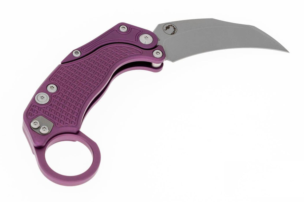 Reate Exo-K Karambit Gravity Knife Purple Aluminum (3.1" Stonewash)