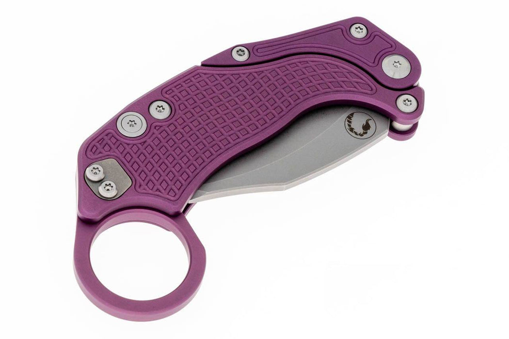 Reate Exo-K Karambit Gravity Knife Purple Aluminum (3.1" Stonewash)