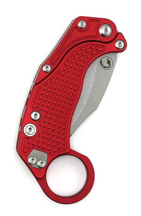 Reate Exo-K Karambit Gravity Knife Red Aluminum (3.1" Stonewash)