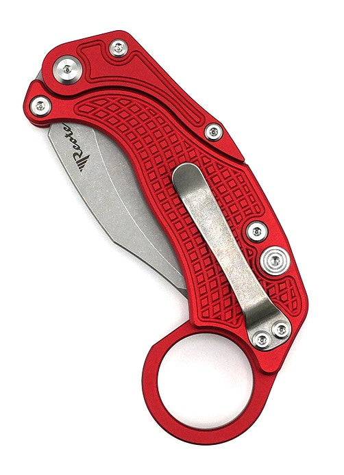 Reate Exo-K Karambit Gravity Knife Red Aluminum (3.1" Stonewash)