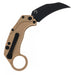 Reate Exo-K Karambit Gravity Knife Tan Aluminum (3.1" Black PVD)