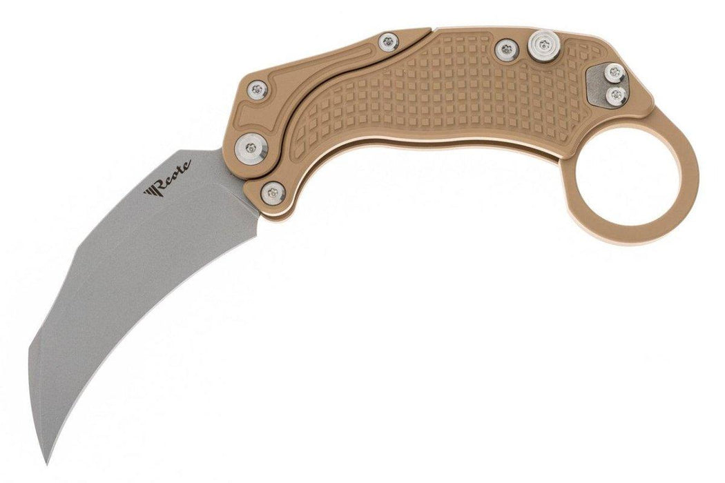 Reate Exo-K Karambit Gravity Knife Tan Aluminum (3.1" Stonewash)