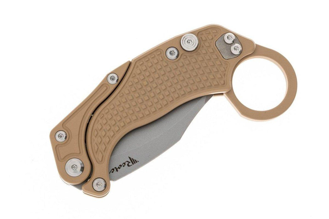 Reate Exo-K Karambit Gravity Knife Tan Aluminum (3.1" Stonewash)