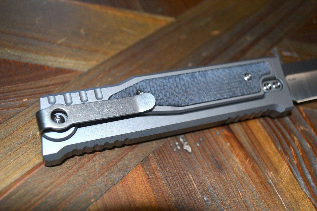 REATE EXO-M OTF GRAVITY KNIFE TITANIUM/BLACK MICARTA 2.95" DROP POINT SATIN