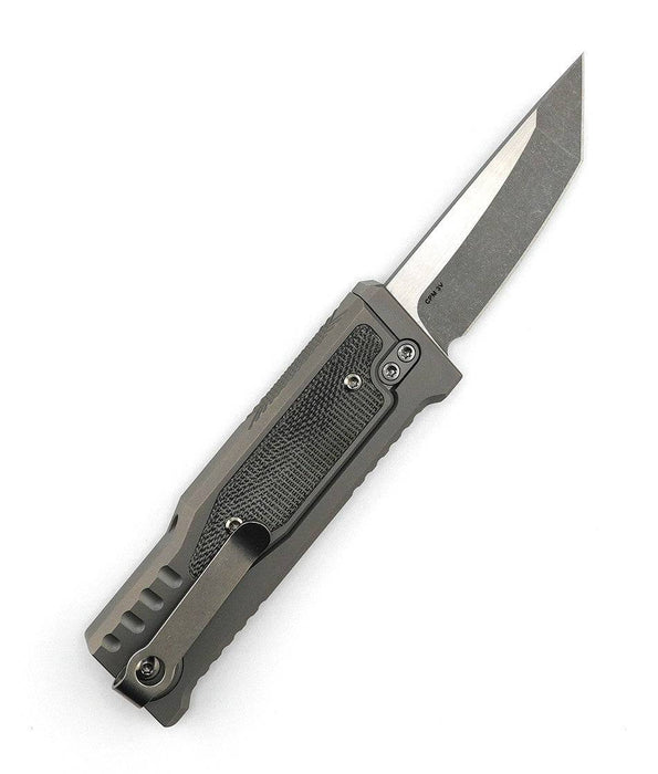 Reate EXO Mini Stonewash Tanto Gravity Knife Titanium Black Micarta (3V)