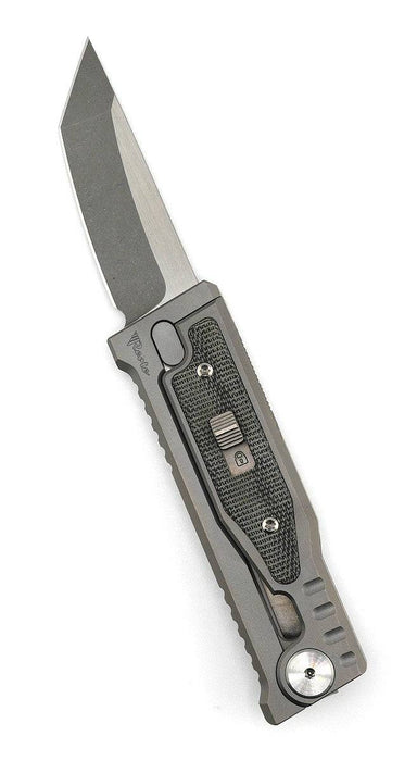 Reate EXO Mini Stonewash Tanto Gravity Knife Titanium Black Micarta (3V)