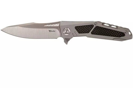 Reate K-3 Flipper 3.875" CTS-204P Drop Point Blade Titanium Handles with Carbon Fiber Inlays