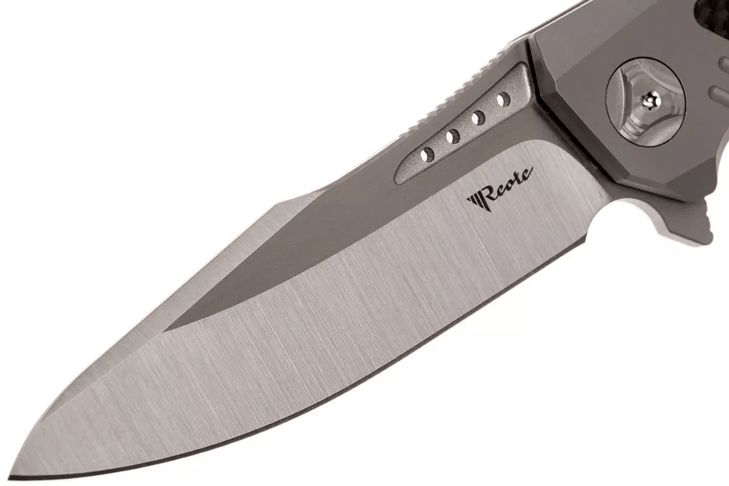 Reate Knives K-3 Flipper 3.875" CTS-204P Drop Point Blade Titanium Carbon Fiber Inlays