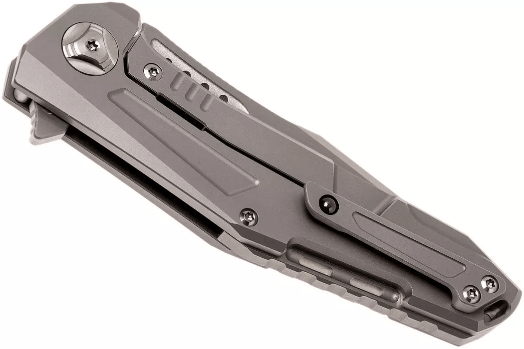 Reate Knives K-3 Flipper 3.875" CTS-204P Drop Point Blade Titanium Carbon Fiber Inlays