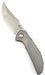 Reate Knives Tiger Liner Lock Flipper 3.75" M390 Satin Compound Recurve Tanto Blade, Bead Blasted Diamond Texture Milled Titanium Handles