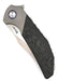 Reate Knives Tiger Liner Lock Flipper 3.75" M390 Satin Compound Recurve Tanto Blade, Black Camo FatCarbon Handles