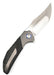 Reate Knives Tiger Liner Lock Flipper 3.75" M390 Satin Compound Recurve Tanto Blade, Black Camo FatCarbon Handles