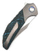 Reate Knives Tiger Liner Lock Flipper 3.75" M390 Satin Compound Recurve Tanto Blade, Crosscut Arctic Storm FatCarbon