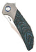 Reate Knives Tiger Liner Lock Flipper 3.75" M390 Satin Compound Recurve Tanto Blade, Crosscut Arctic Storm FatCarbon