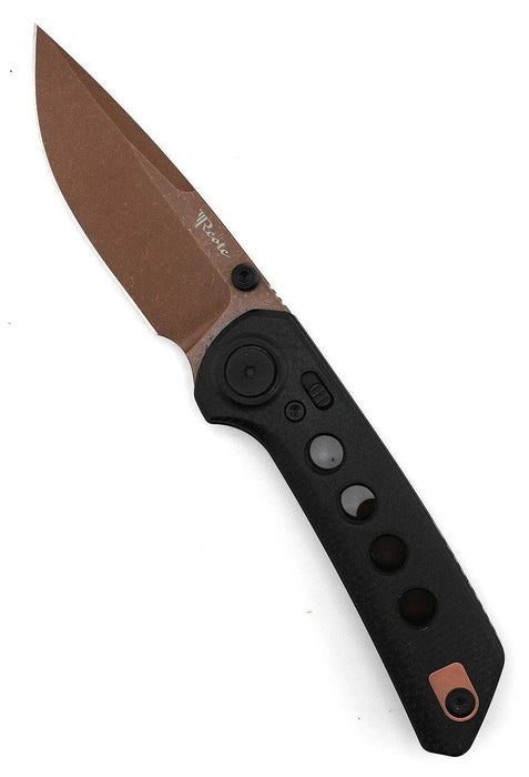 Reate PL-XT Black Micarta - Nitro-V - Copper PVD - Black G10 Inlay