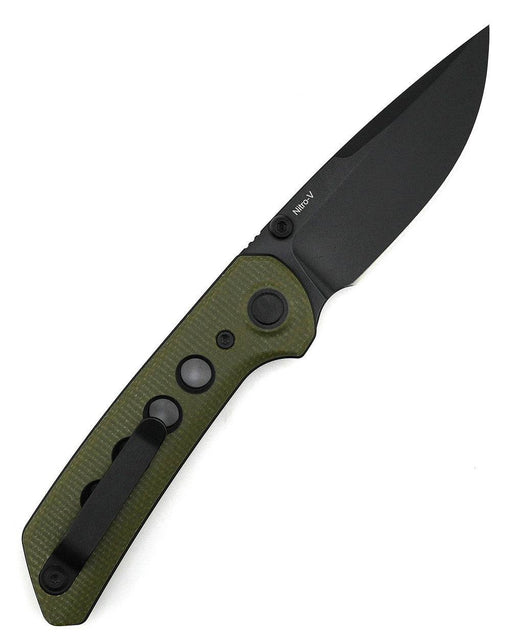 Reate PL-XT Green Micarta - Nitro-V - Black PVD - Black G10 Inlay