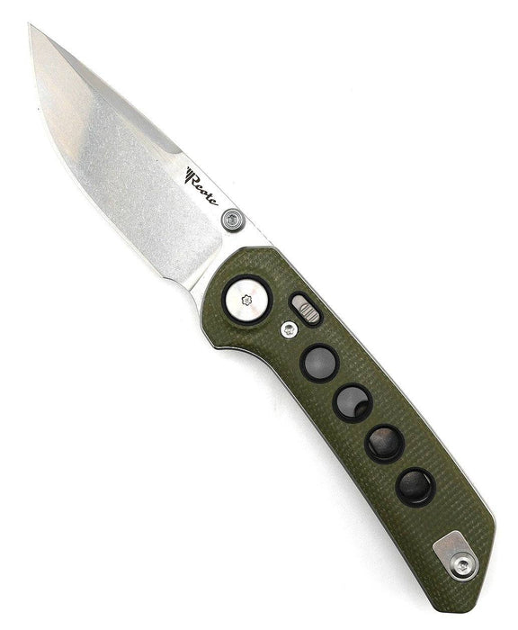 Reate PL-XT Green Micarta - Nitro-V - Stonewashed - Black G10 Inlay