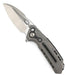 Reate T6000 Frame Lock Flipper Knife 3.1" M390 Belt Satin Drop Point Bead Blasted Titanium Handles Zirconium Spacer