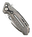 Reate T6000 Frame Lock Flipper Knife 3.1" M390 Belt Satin Drop Point Bead Blasted Titanium Handles Zirconium Spacer