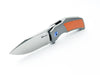 Reate Tashi Bharucha T2500 Flipper Knife 2.375" M390 Satin Blade Titanium Handles with Orange G10 Inlay