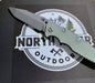 Hinderer Eklipse Harpoon Spanto Knife Working Finish Blue/Translucent Green G10 3.5"