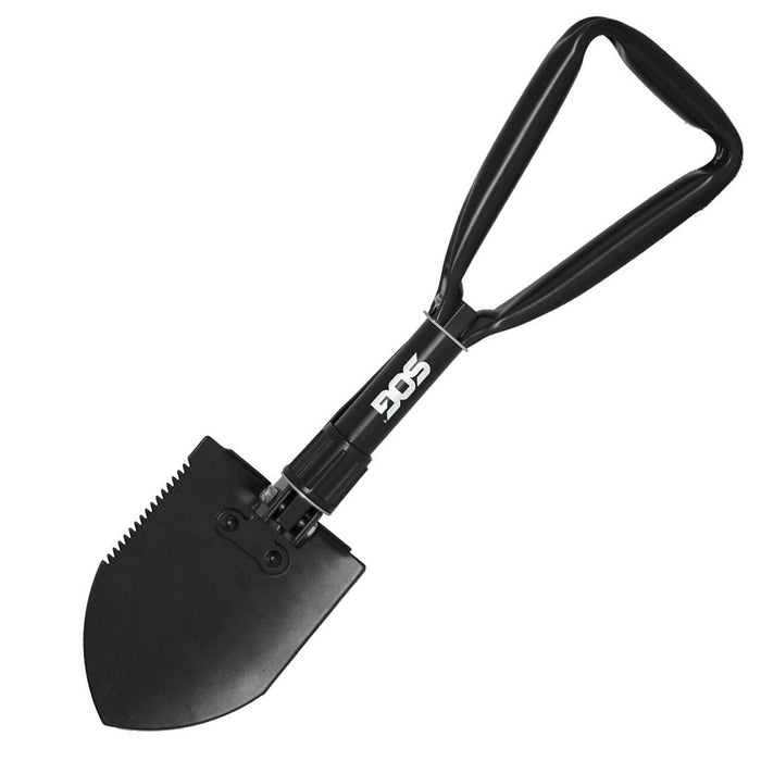 SOG Entrenching Tool 18.25 Inch Folding Survival Shovel with Wood Saw Edge and Tactical Shovel Carry Case