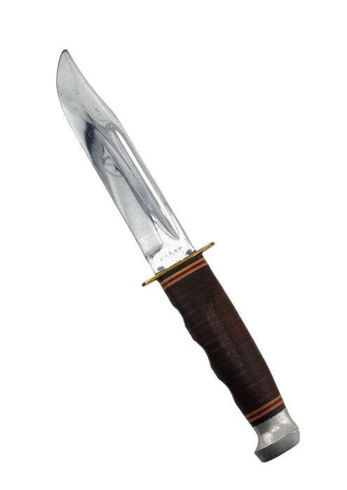 KA-BAR Knives 1207 Vintage Leather Stacked Fixed Blade