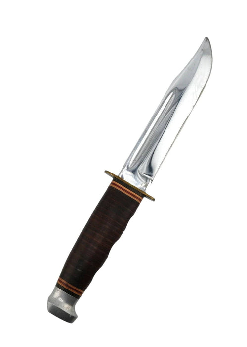 KA-BAR Knives 1207 Vintage Leather Stacked Fixed Blade