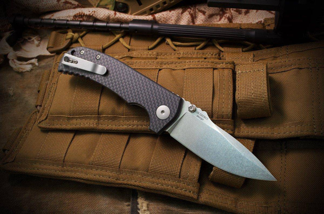 Spartan Field Grade Les George Astor SFBL8CF Folding Knife 3.625" CTS-XHP