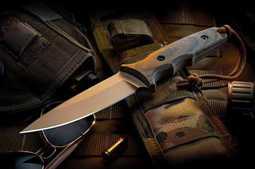 Spartan Harsey TT Tactical Trout Fixed Blade Knife 4.5" S45VN FDE