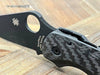 Custom Spyderco Para 3 Knife 3" S45VN All Black Tactical Basket Weave Carbon Fiber "TacP"