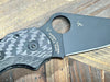 Custom Spyderco Para 3 Knife 3" S45VN All Black Tactical Basket Weave Carbon Fiber "TacP"