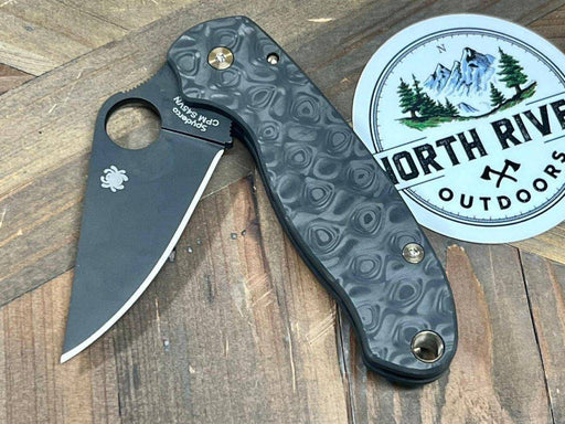 Custom Spyderco Para 3 Knife 3" S45VN Black Blade All Ti Rainbow Drop Carbon Fiber "Black Beauty"