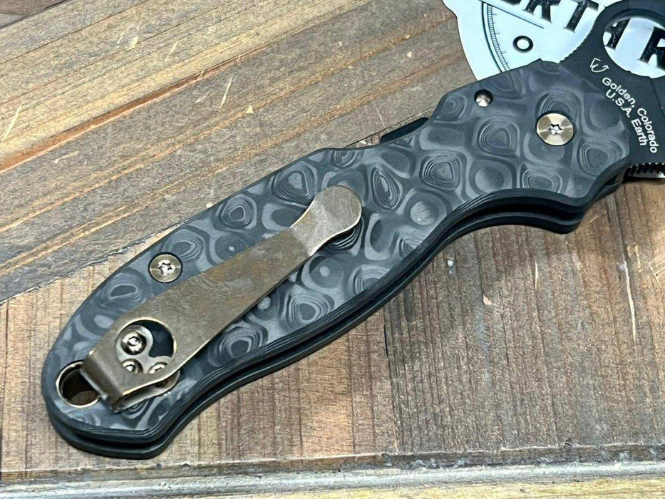 Custom Spyderco Para 3 Knife 3" S45VN Black Blade All Ti Rainbow Drop Carbon Fiber "Black Beauty"