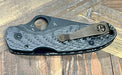 Custom Spyderco Para 3 Knife 3" S45VN Black Blade Basket Weave Carbon Fiber Ti Clip "Dark Knight"