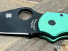 Custom Spyderco Para 3 Knife 3" S45VN Black Blade, Titanium Handles Clip "SeaFoam" (USA)